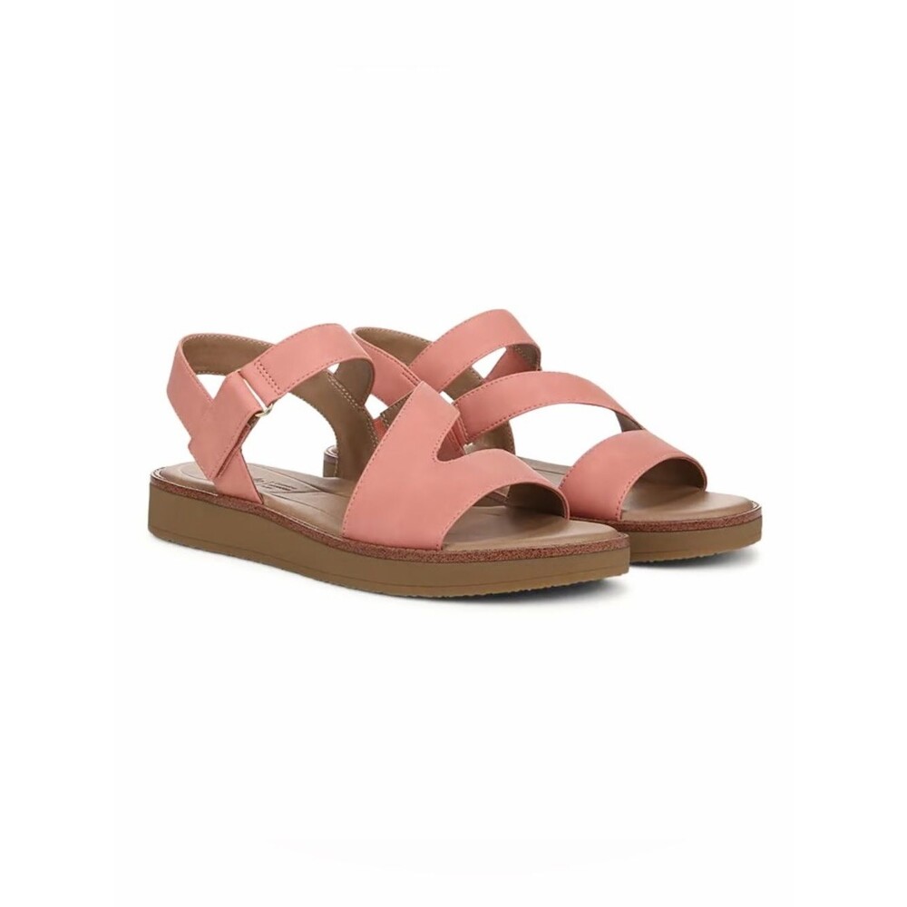LifeStride Waverly Strappy Platform Comfort Sandals Coral Pink 6 Wide NEW